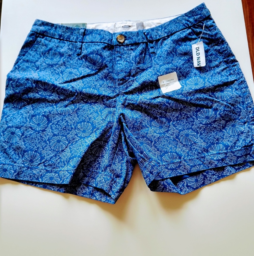 Blue and white floral shorts